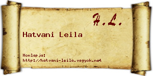 Hatvani Leila névjegykártya